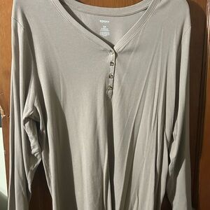 Sonoma Taupe Long Sleeve Henley Top